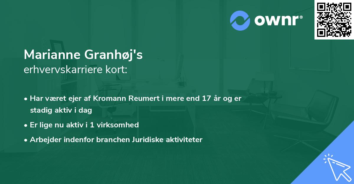 Marianne Granhøj's erhvervskarriere kort