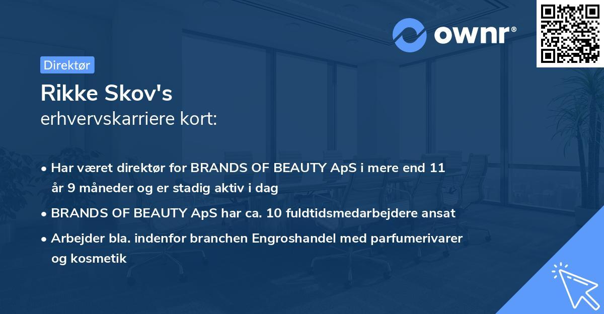 Rikke Skov's erhvervskarriere kort