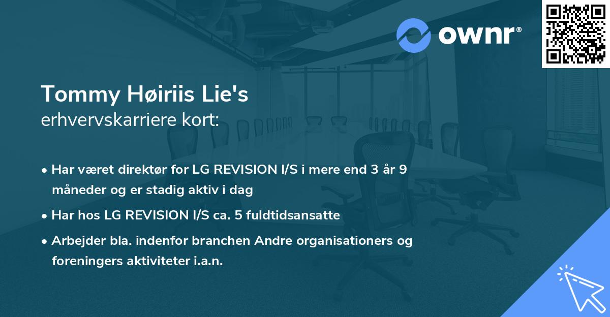 Tommy Høiriis Lie's erhvervskarriere kort