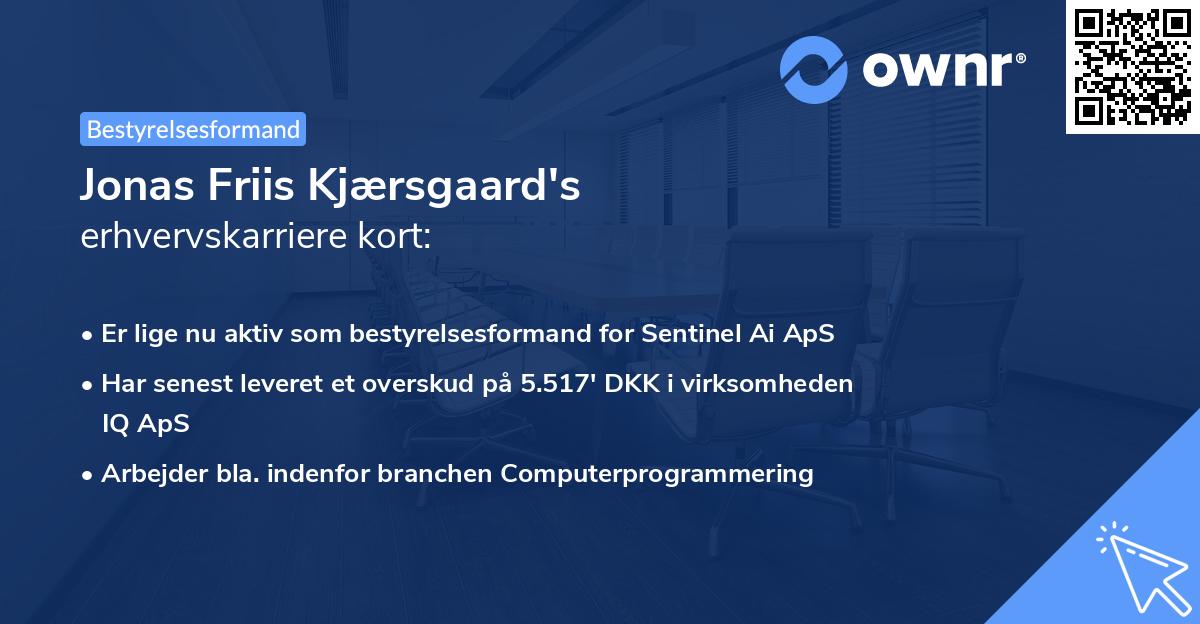 Jonas Friis Kjærsgaard's erhvervskarriere kort