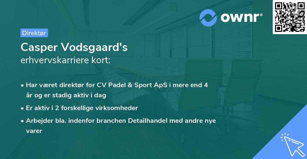 Casper Vodsgaard's erhvervskarriere kort