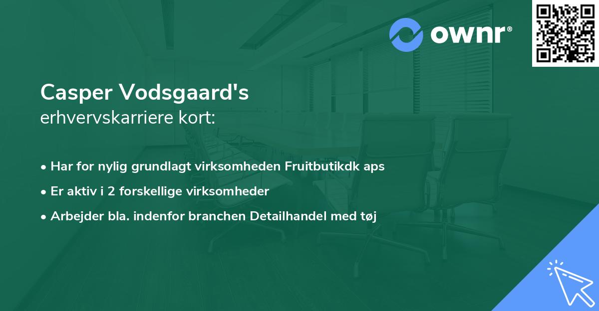 Casper Vodsgaard's erhvervskarriere kort