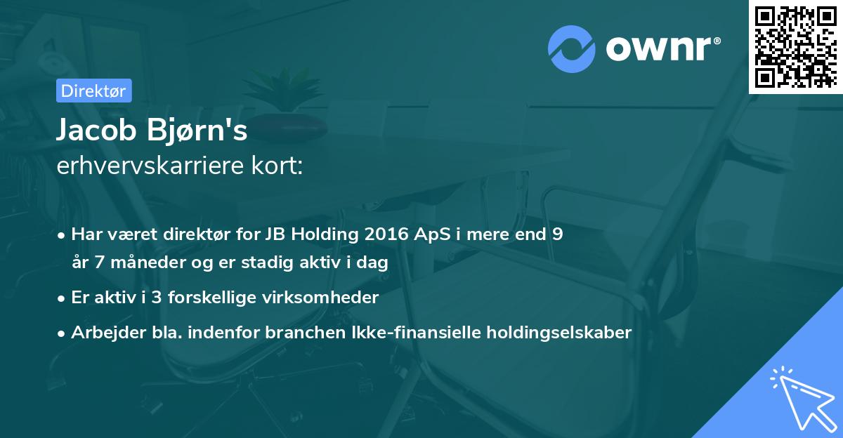 Jacob Bjørn's erhvervskarriere kort