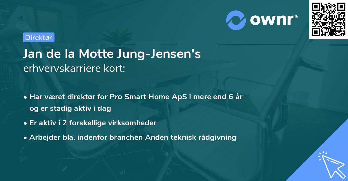 Jan de la Motte Jung-Jensen's erhvervskarriere kort