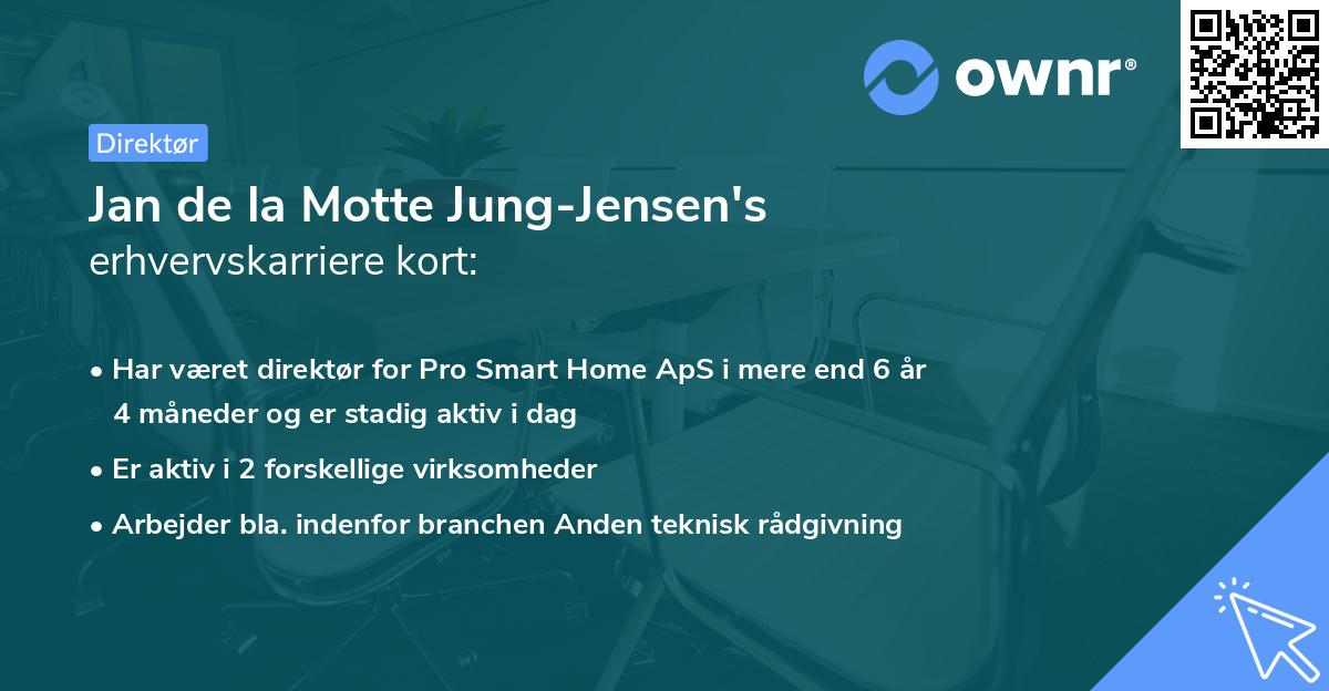 Jan de la Motte Jung-Jensen's erhvervskarriere kort
