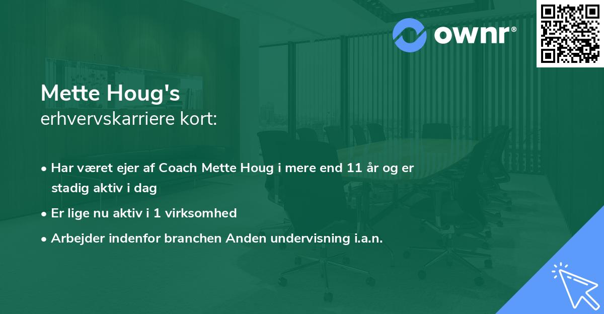 Mette Houg's erhvervskarriere kort