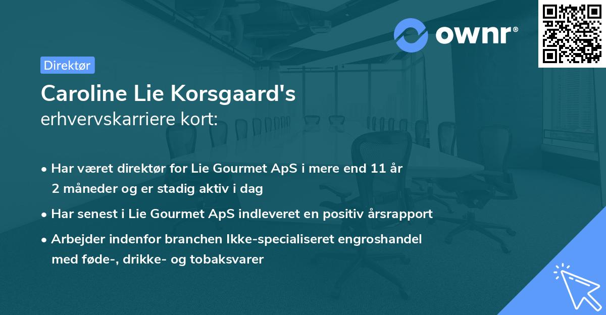 Caroline Lie Korsgaard's erhvervskarriere kort