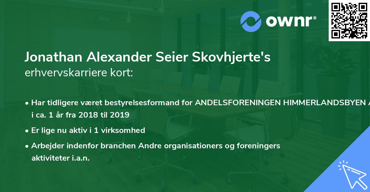 Jonathan Alexander Seier Skovhjerte's erhvervskarriere kort