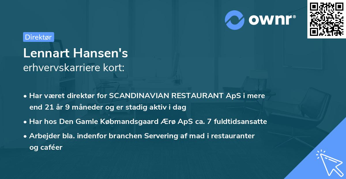 Lennart Hansen's erhvervskarriere kort