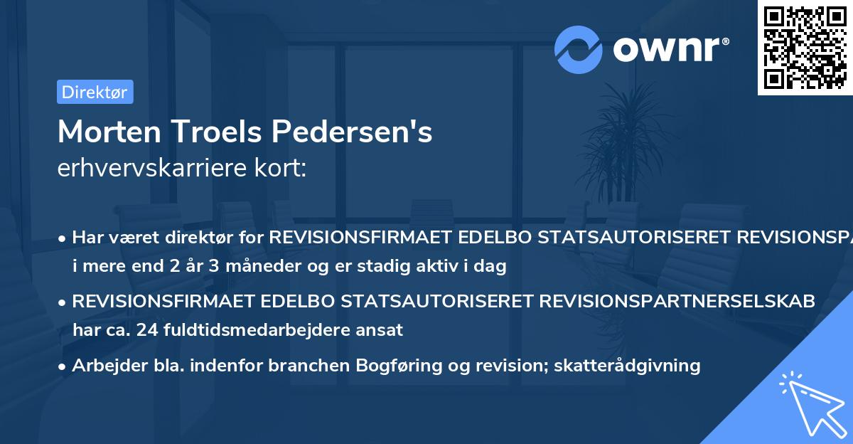 Morten Troels Pedersen's erhvervskarriere kort