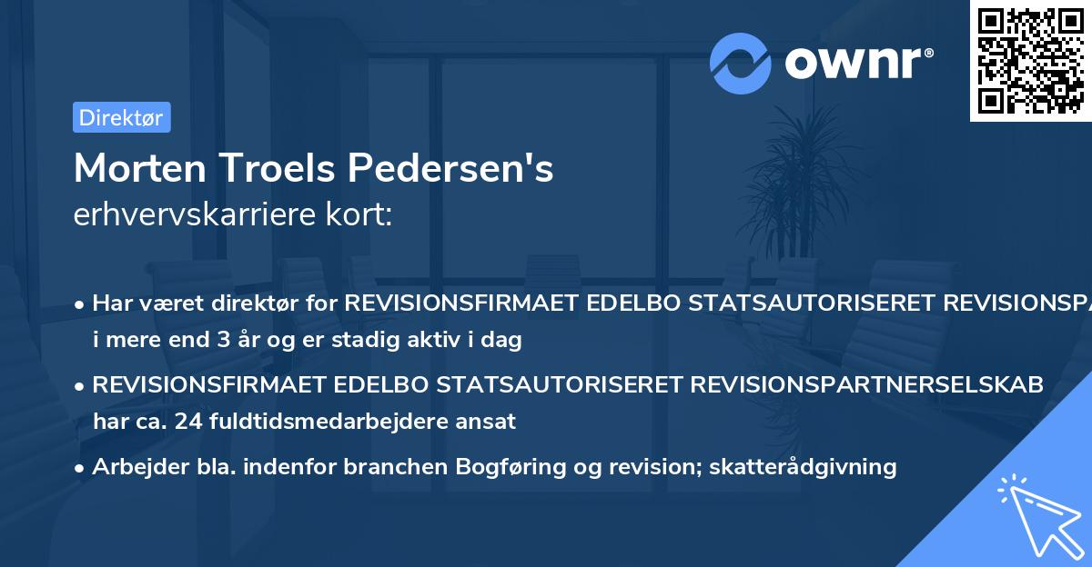 Morten Troels Pedersen's erhvervskarriere kort