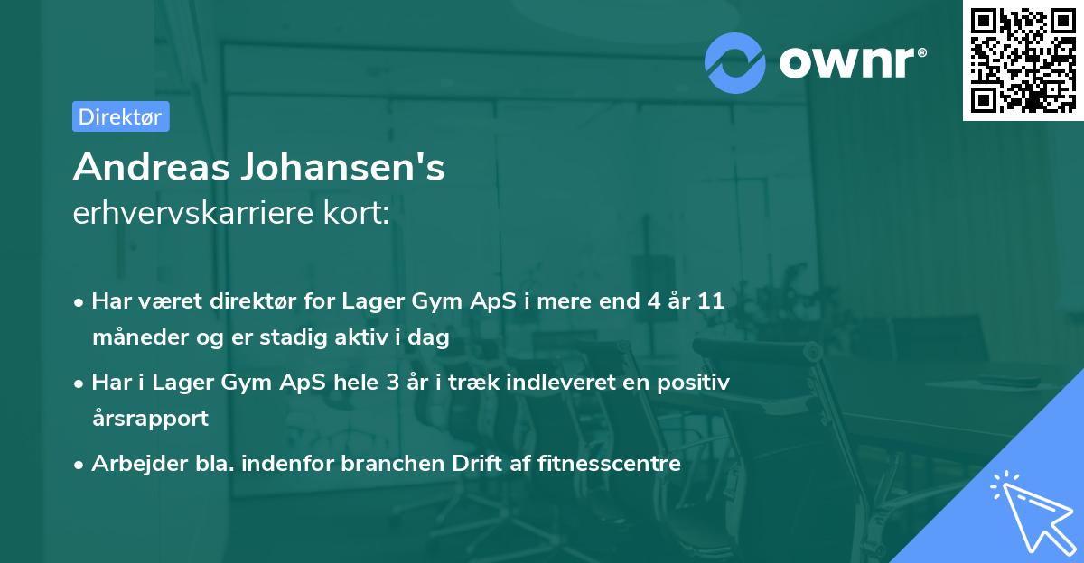 Andreas Johansen's erhvervskarriere kort