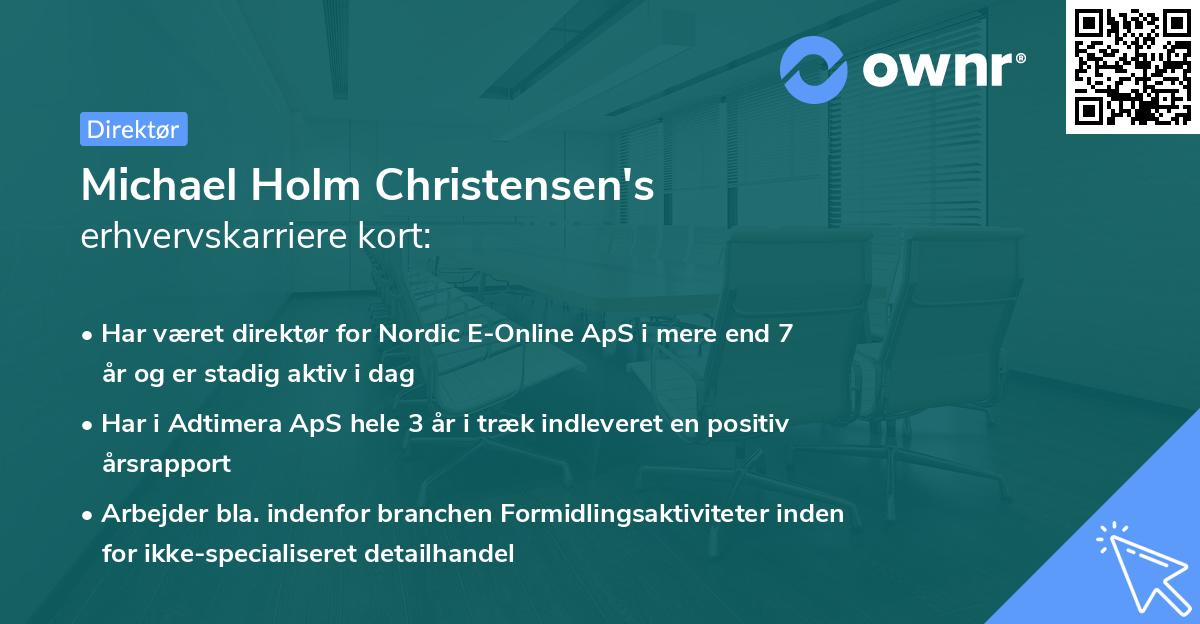 Michael Holm Christensen's erhvervskarriere kort