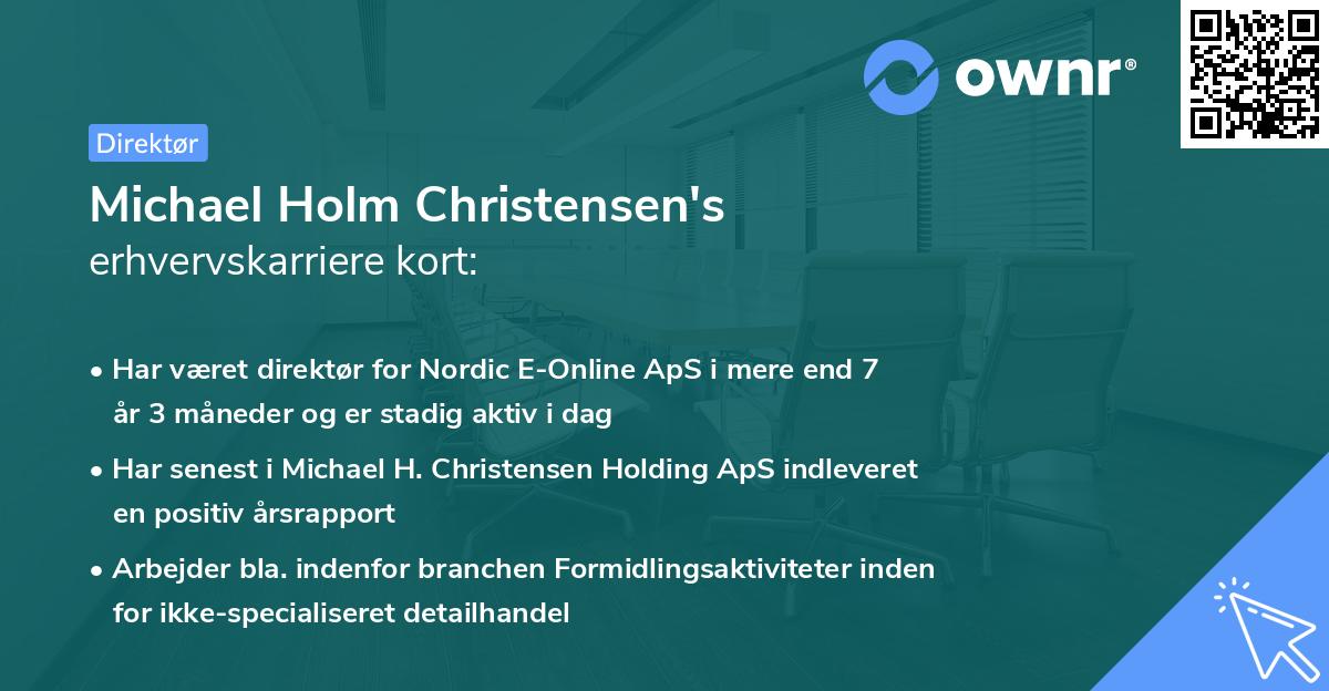 Michael Holm Christensen's erhvervskarriere kort