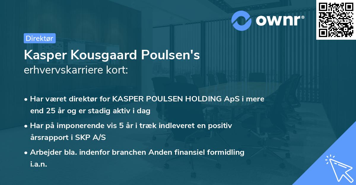 Kasper Kousgaard Poulsen's erhvervskarriere kort