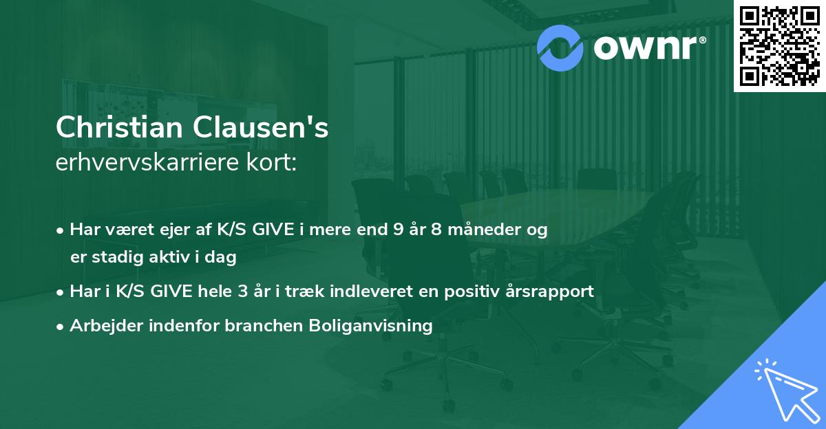 Christian Clausen's erhvervskarriere kort