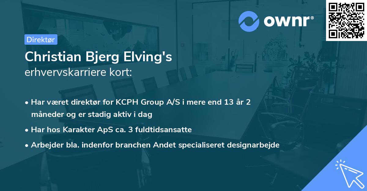 Christian Bjerg Elving's erhvervskarriere kort