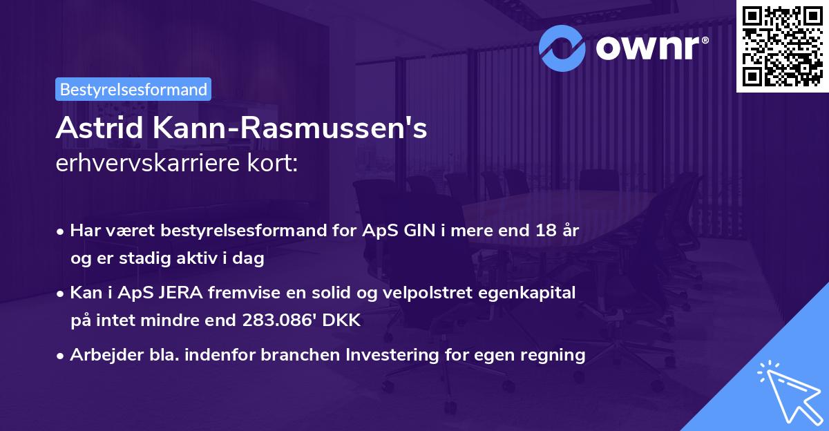 Astrid Kann-Rasmussen's erhvervskarriere kort