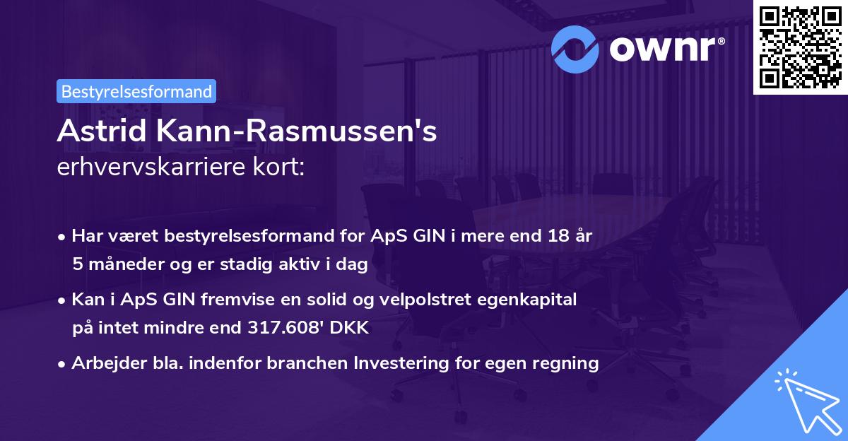 Astrid Kann-Rasmussen's erhvervskarriere kort
