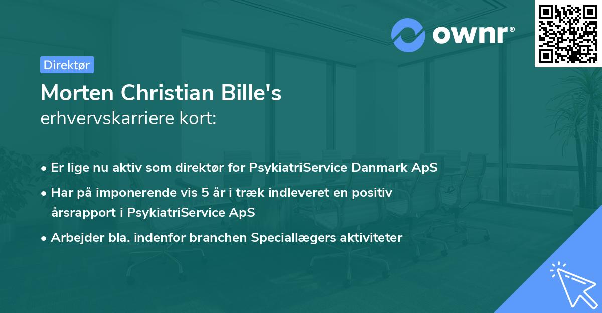 Morten Christian Bille's erhvervskarriere kort