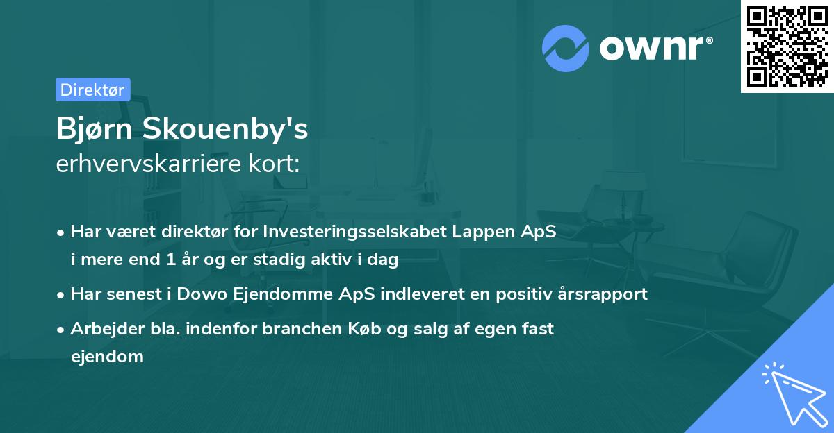 Bjørn Skouenby's erhvervskarriere kort