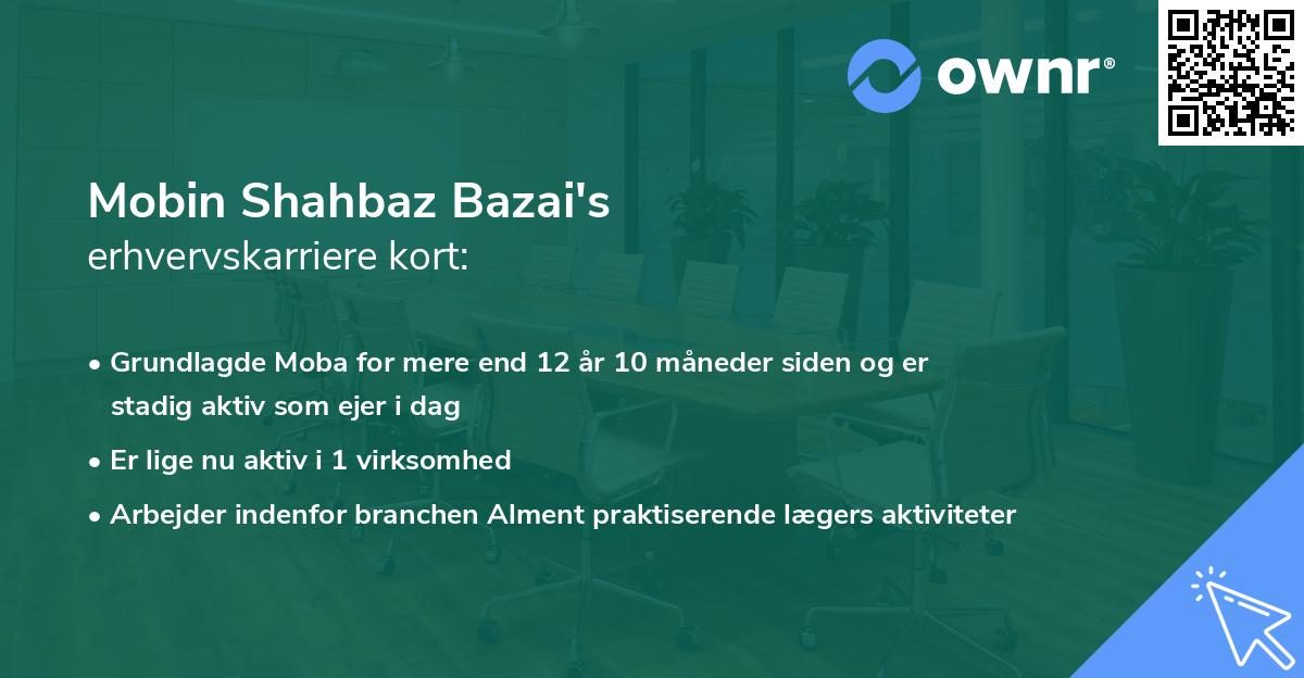Mobin Shahbaz Bazai's erhvervskarriere kort