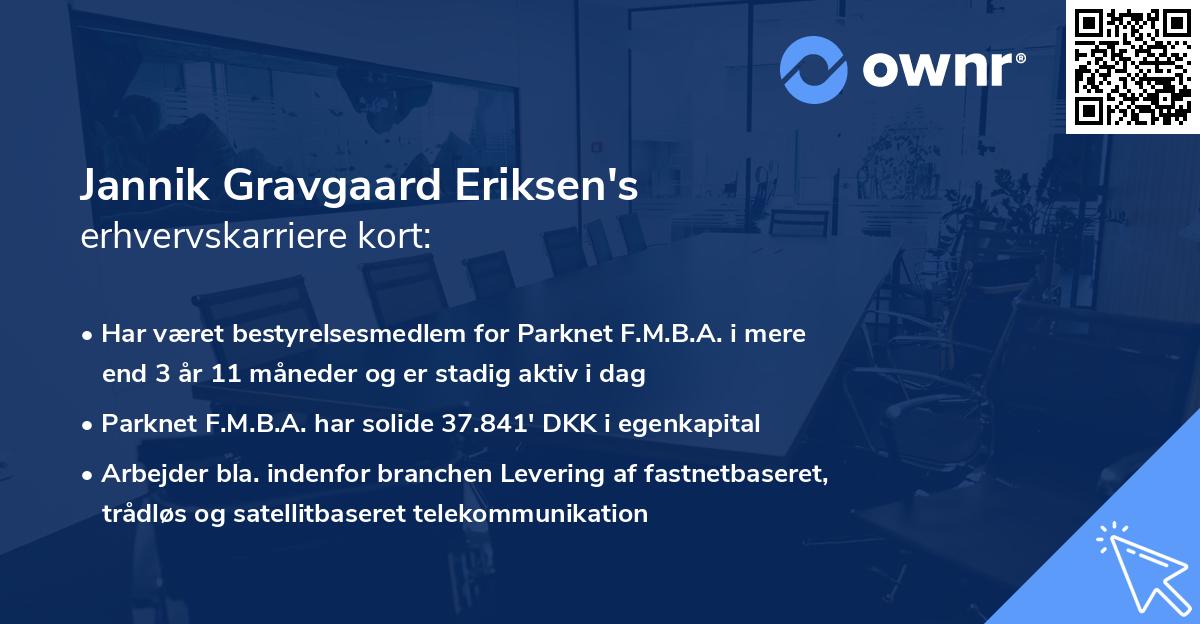 Jannik Gravgaard Eriksen's erhvervskarriere kort