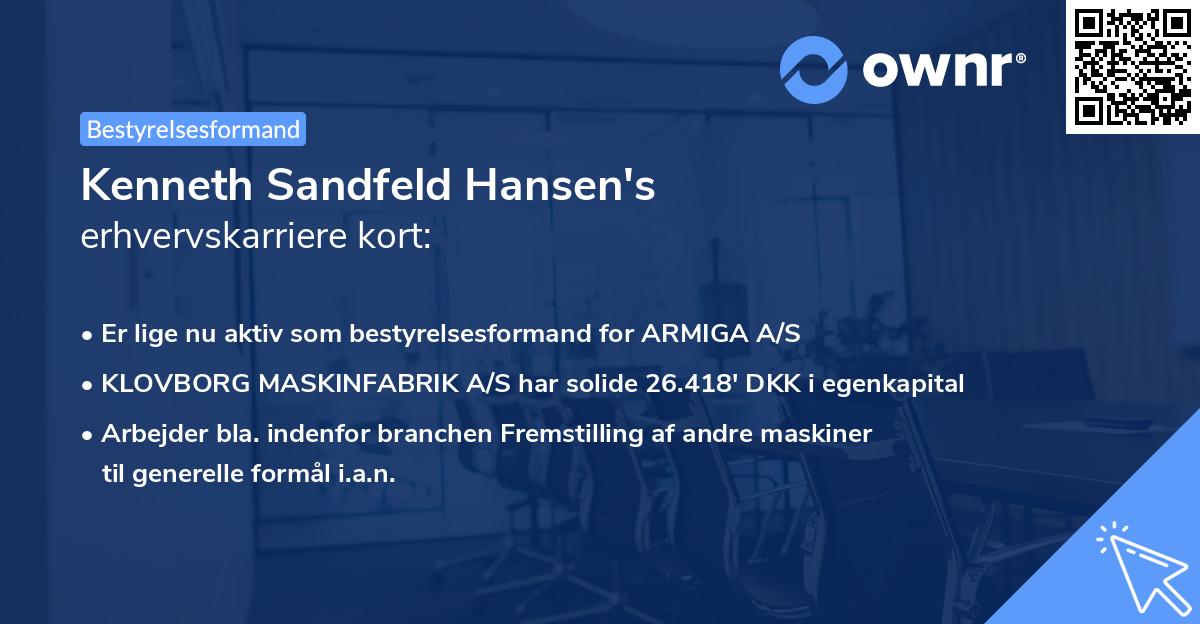 Kenneth Sandfeld Hansen's erhvervskarriere kort