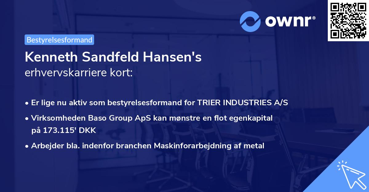 Kenneth Sandfeld Hansen's erhvervskarriere kort