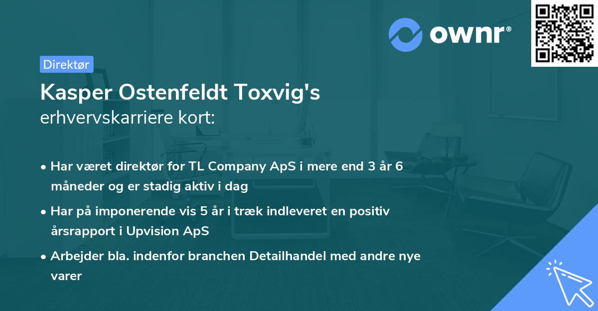 Kasper Ostenfeldt Toxvig's erhvervskarriere kort