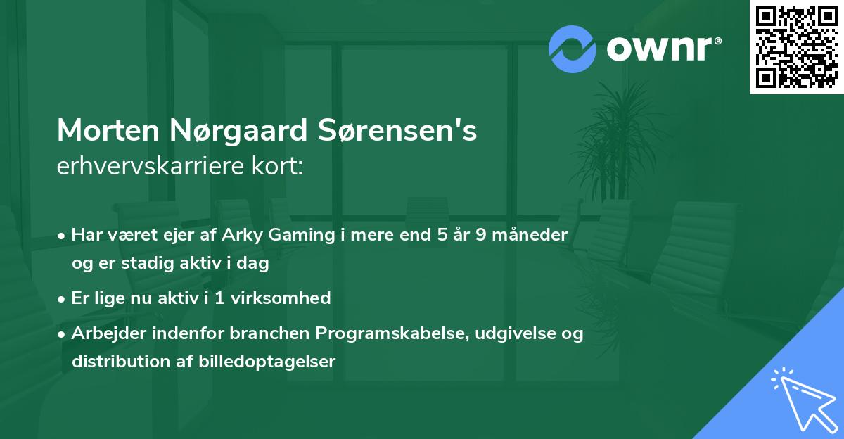 Morten Nørgaard Sørensen's erhvervskarriere kort