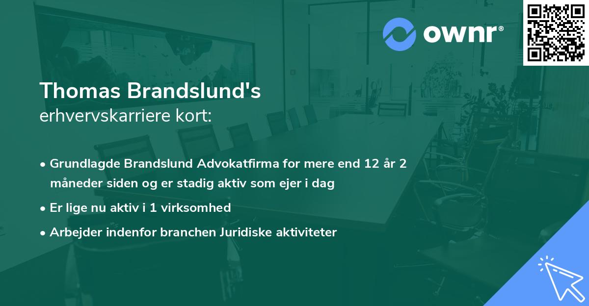 Thomas Brandslund's erhvervskarriere kort