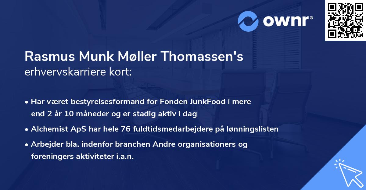 Rasmus Munk Møller Thomassen's erhvervskarriere kort