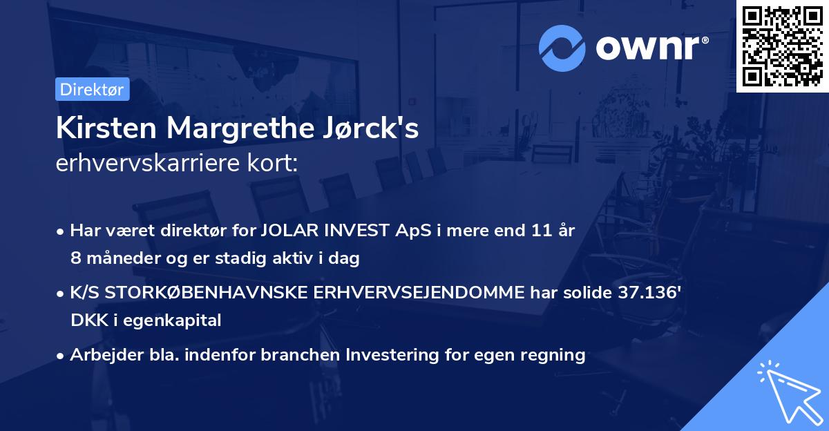 Kirsten Margrethe Jørck's erhvervskarriere kort
