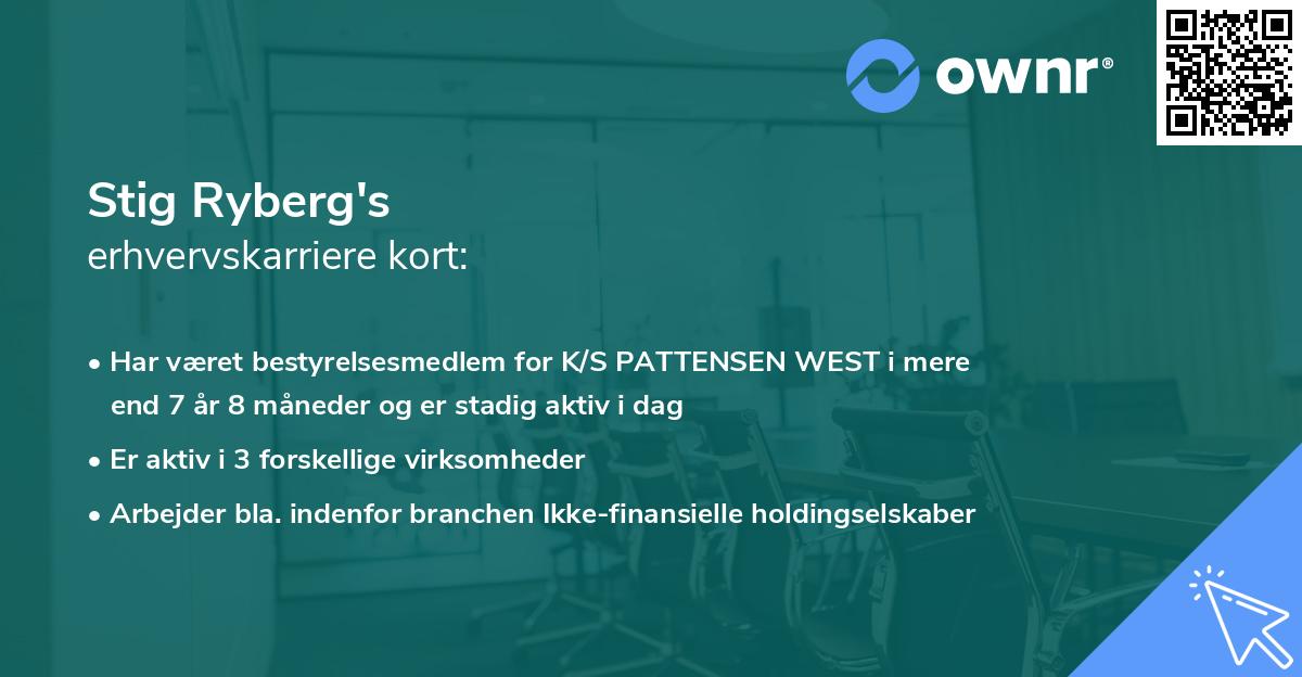 Stig Ryberg's erhvervskarriere kort