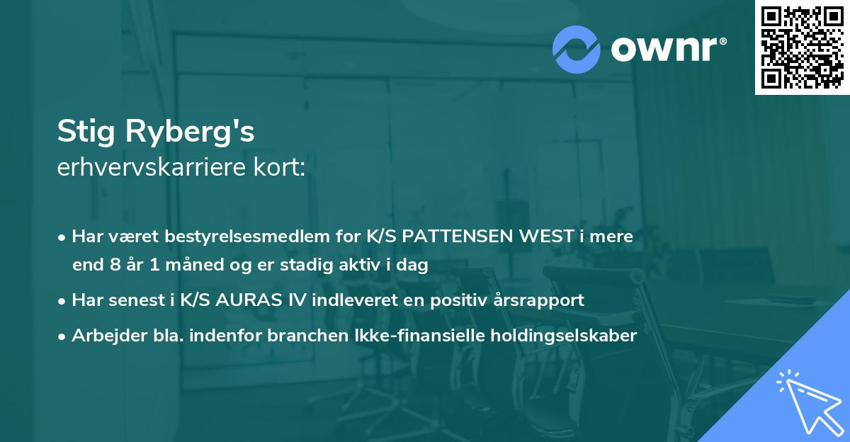 Stig Ryberg's erhvervskarriere kort