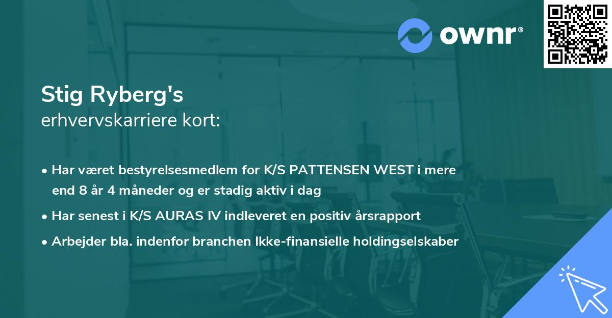 Stig Ryberg's erhvervskarriere kort
