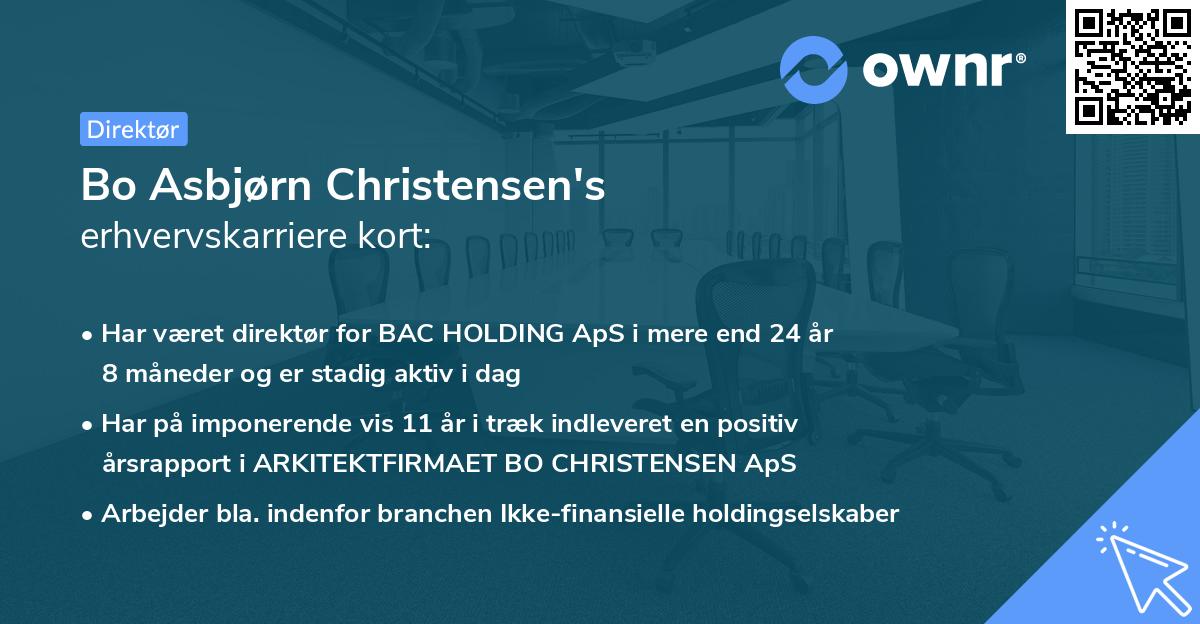 Bo Asbjørn Christensen's erhvervskarriere kort