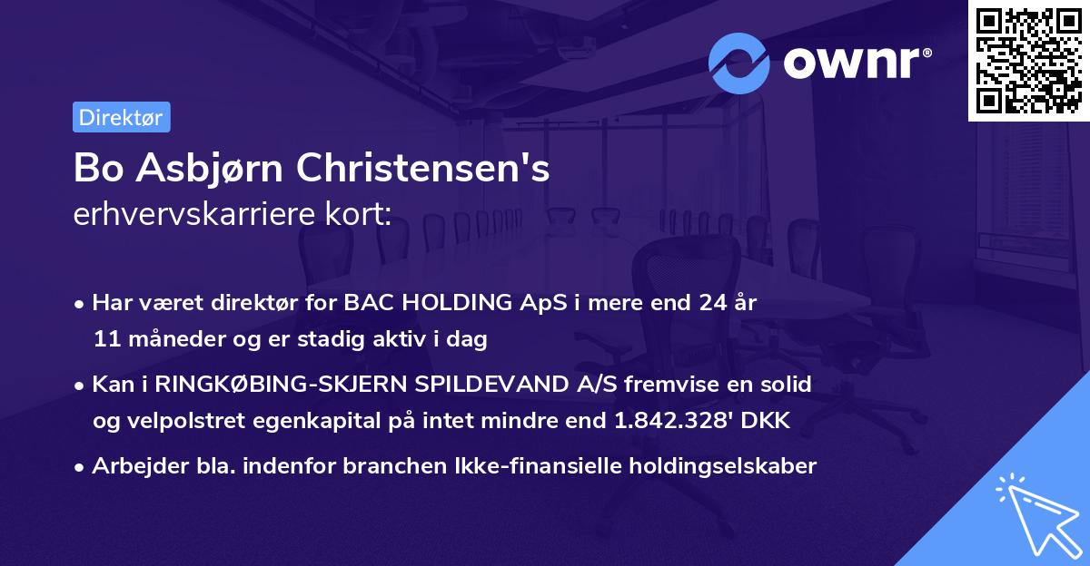 Bo Asbjørn Christensen's erhvervskarriere kort