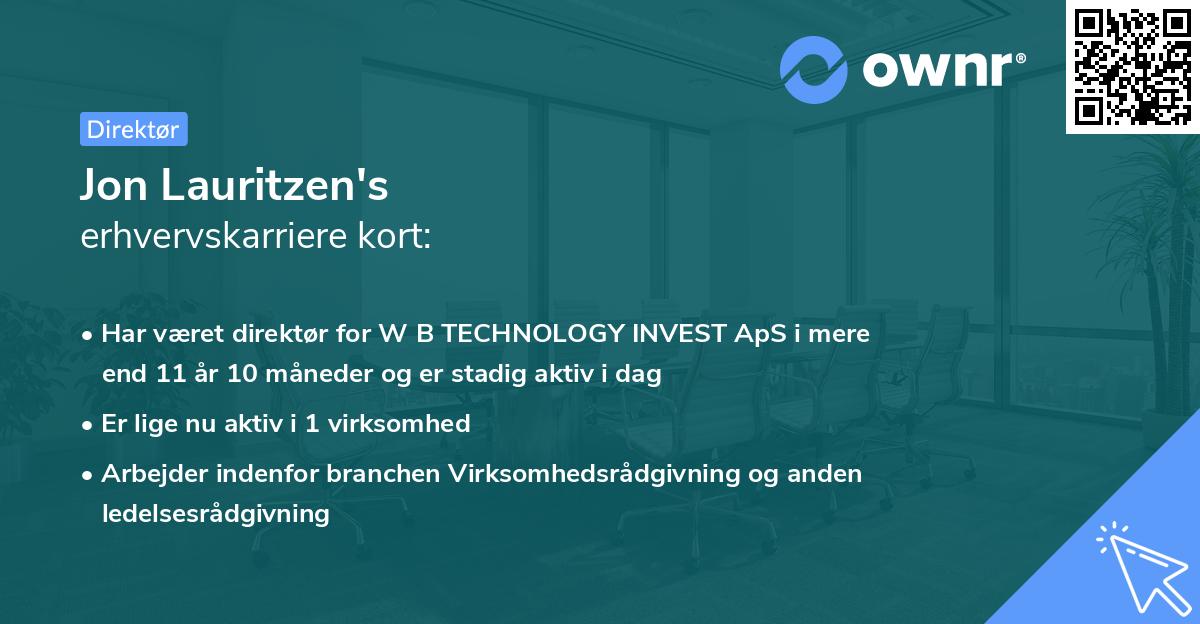 Jon Lauritzen's erhvervskarriere kort