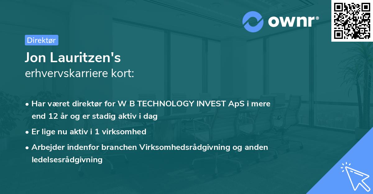 Jon Lauritzen's erhvervskarriere kort
