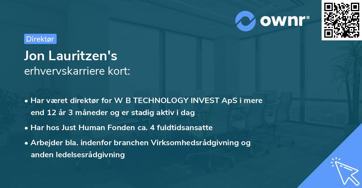 Jon Lauritzen's erhvervskarriere kort