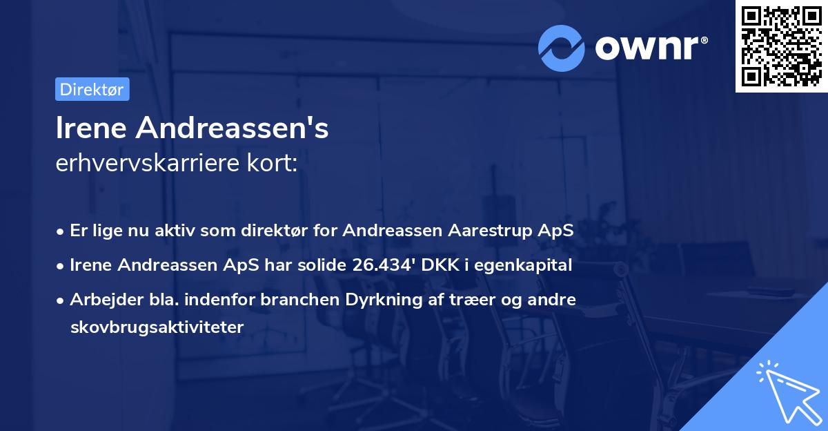 Irene Andreassen's erhvervskarriere kort