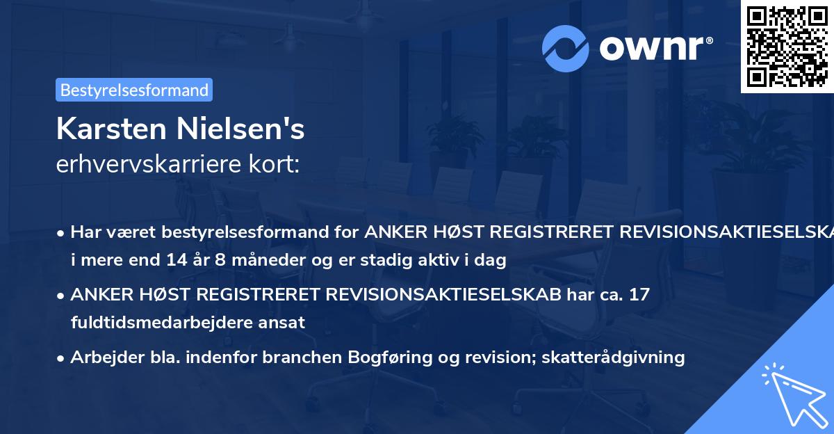 Karsten Nielsen's erhvervskarriere kort