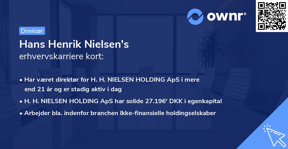 Hans Henrik Nielsen's erhvervskarriere kort