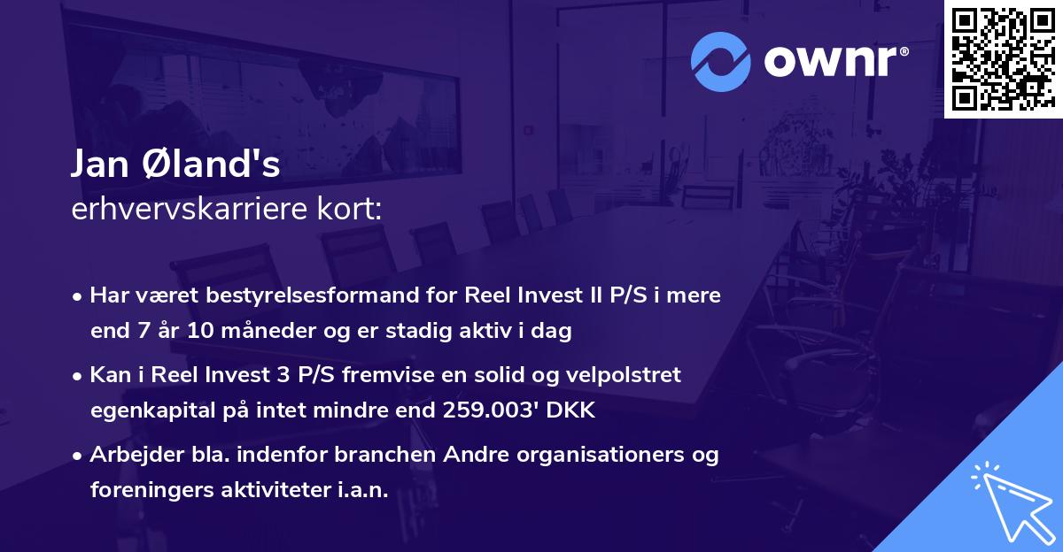 Jan Øland's erhvervskarriere kort