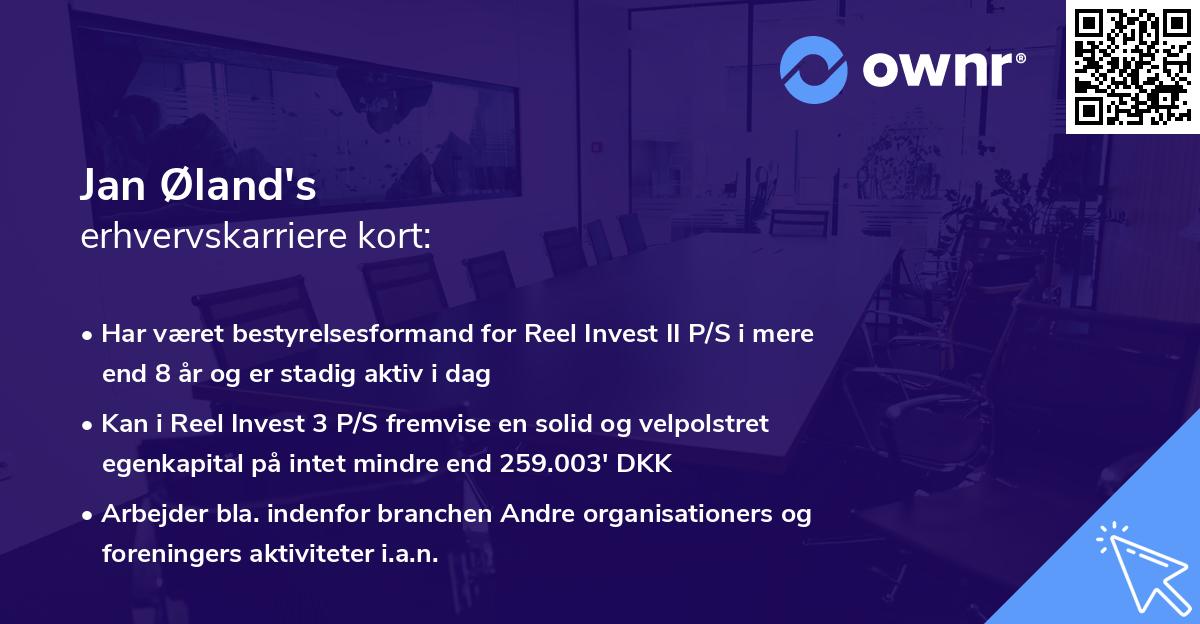 Jan Øland's erhvervskarriere kort