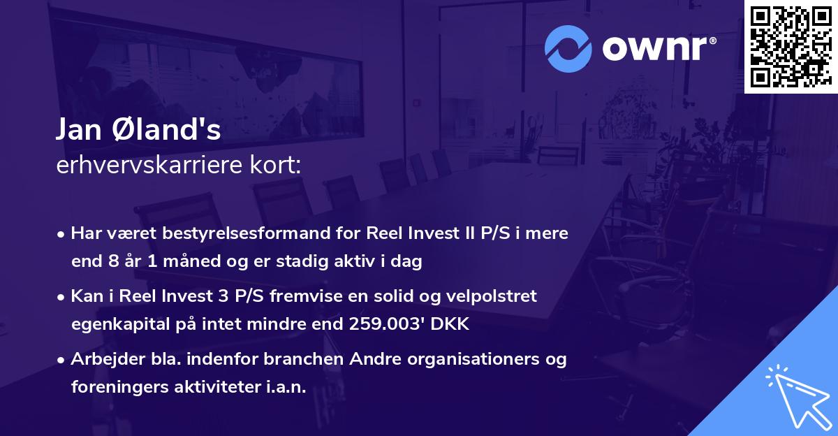 Jan Øland's erhvervskarriere kort