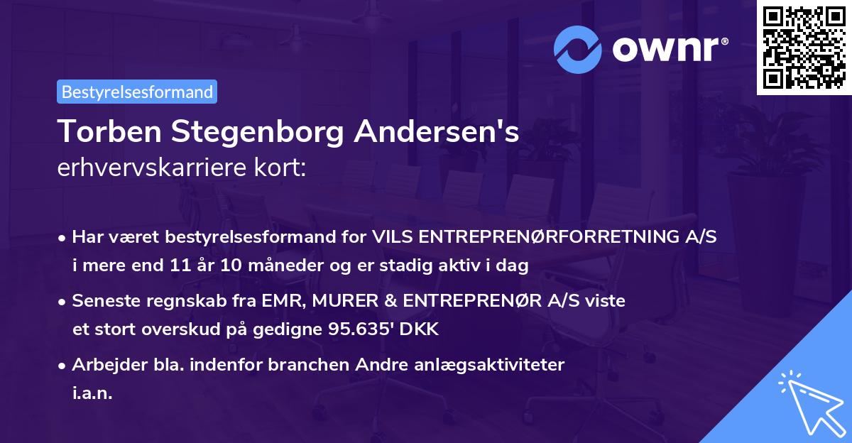 Torben Stegenborg Andersen's erhvervskarriere kort