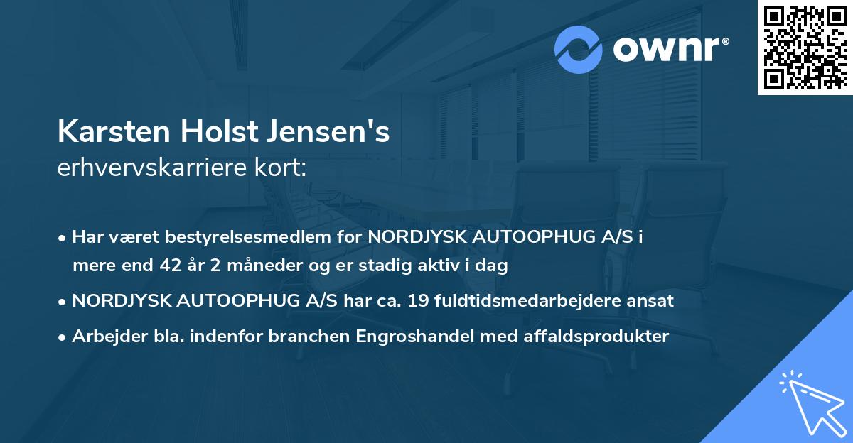 Karsten Holst Jensen's erhvervskarriere kort